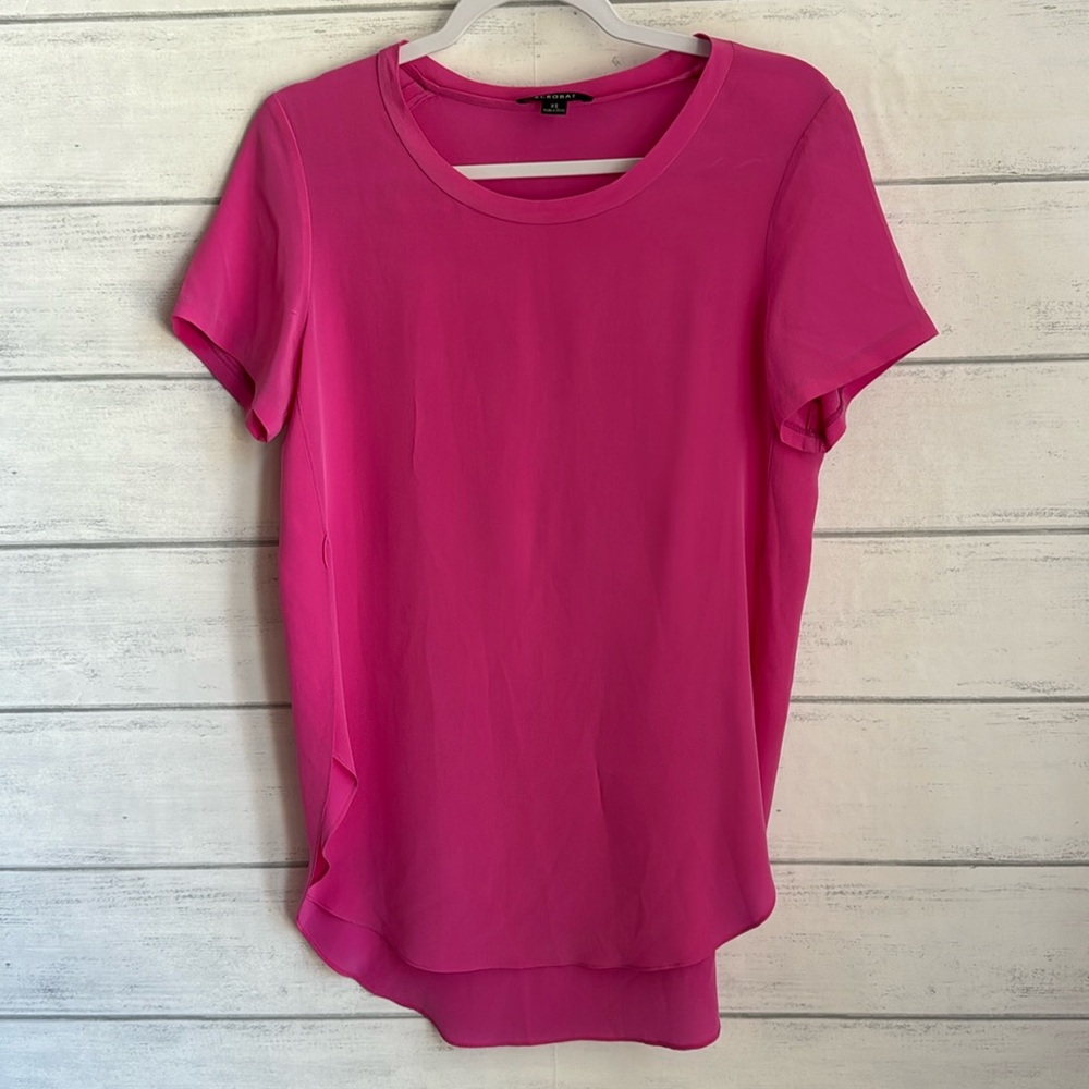 Acrobat Pink 100% Silk Top
